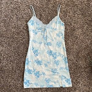 Blue Lace Floral Dress
